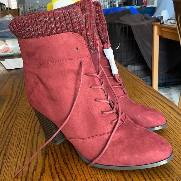 JustFab Shoes - Just Fab Cranberry Boots in size 11